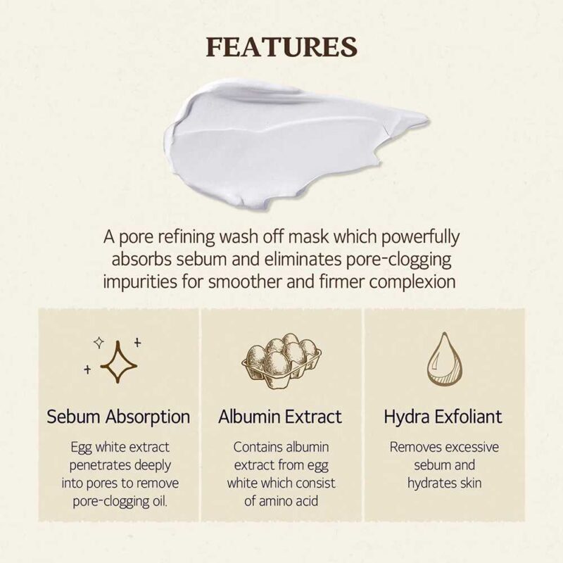 Skinfood Egg White Pore Mask, 120g - 3