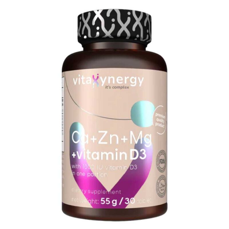 Vitaxynergy Ca+Zn+Mg+Vitamina D3, 30 tablete