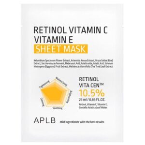 APLB Retinol Vitamin C Vitamin E Sheet Mask, 25ml
