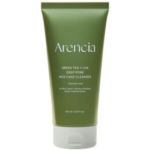 Arencia Green Tea + LHA Deep Pore Rice Cake Cleanser, 150g
